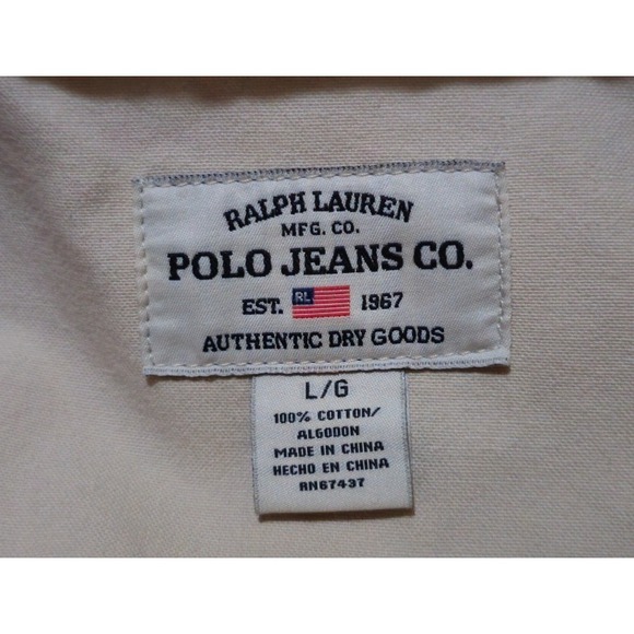 Ralph Lauren Polo Jeans Co Lightweight Floral Jacket Tan Sz Large - Picture 2 of 8